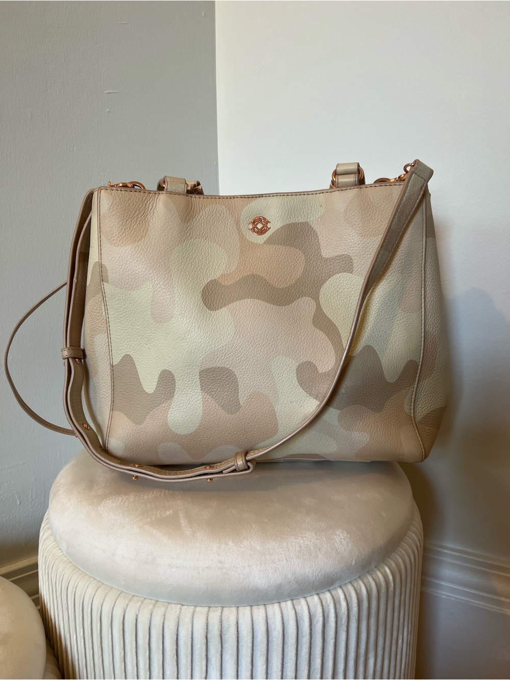 Dagne Dover Beige Camo Purse